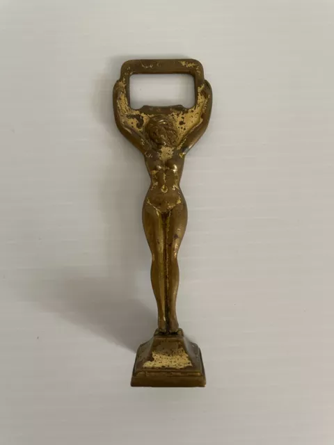 Vintage Old Bottle Opener Naked Nude Lady on a stand c1960s