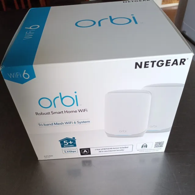 Netgear Orbi AX5400 RBK 762 Robust Smart WiFi 6 Home System 5.4 Gbps Tri-band