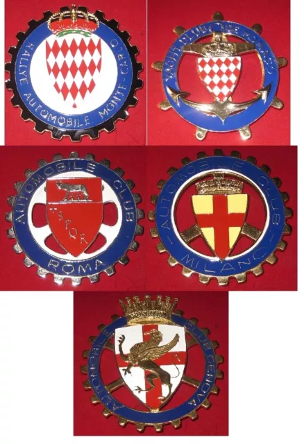 Automobile Voiture Club Badges Ensemble De 5PCS Grill Emblème Logos Métal Enaml