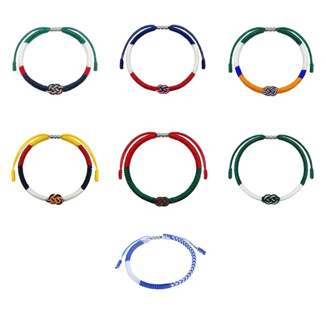 Country Flag Bracelet Bangle Handmade Braided Statement Jewelry for Women Men