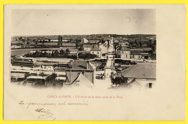 cpa 58 - CERCY LA TOUR in 1902 (Nièvre) L'Avenue de la GARE taken from the TOWER