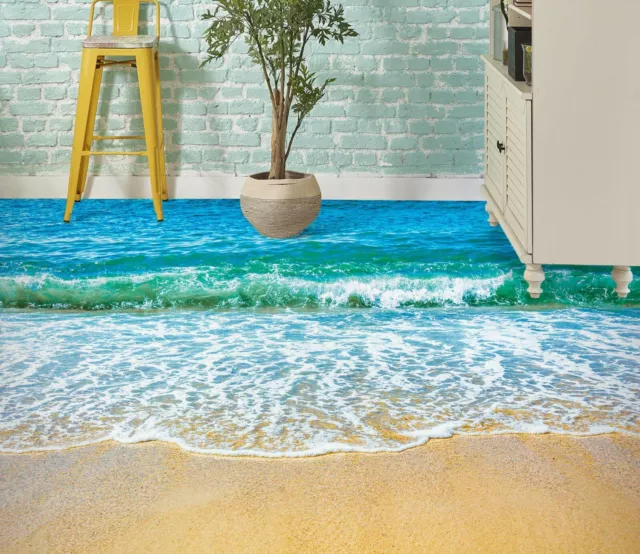 3D Yellow Seaside 4143 Floor WallPaper Murals Wall Print Decal AU Zoe