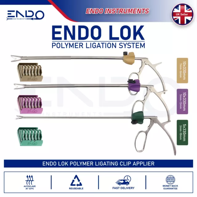 ENDO® Endolok Polymer Ligation Clip Applier Applicator Hem OLok Stapler 5mm 10mm