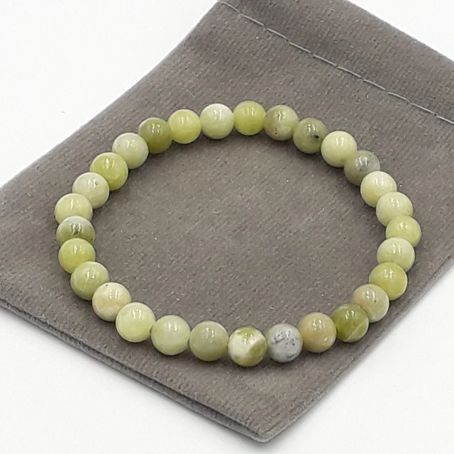Handmade 6mm Crystal Healing Gemstone Bead Bracelet & Velvet Pouch 20+ Styles