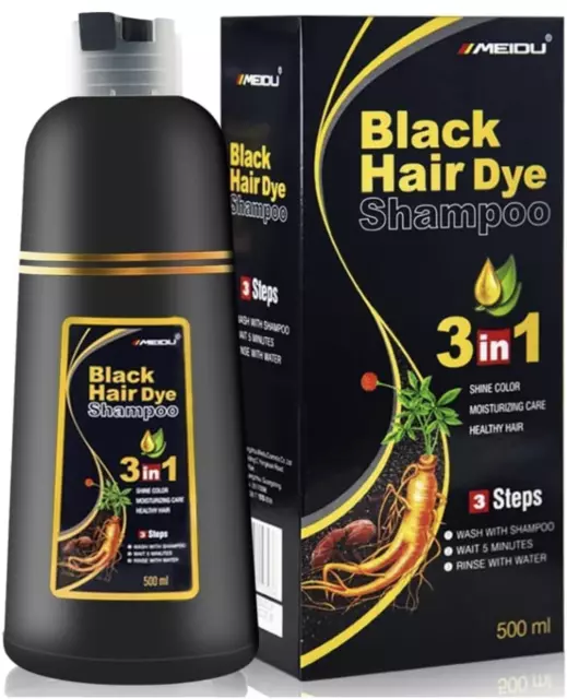 Black Hair  Dye Shampoo Permanent Fast Hair Dye Shampoo 3 In 1