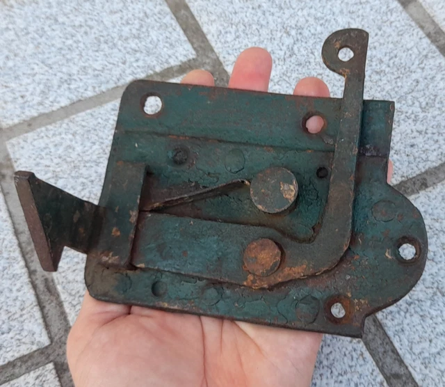 Ancien Loquet Targette / Verrou De Porte En Fer Forgé - Pièce Vintage, Serrurerie Ancienne