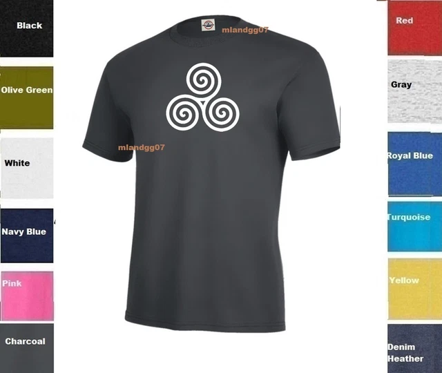 Triple Spiral T-Shirt Triskele Celtic  Shirt SZ S-5XL
