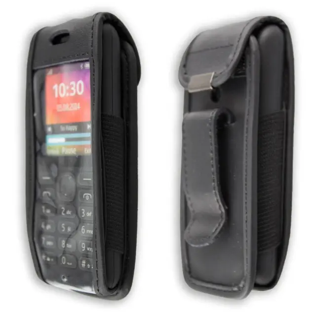 caseroxx Borsa in pelle con clip da cintura per Nokia 130 in nero fatto di vera