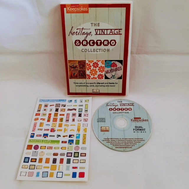 CD ROM de colección vintage y retro Creating Keepsakes The Heritage para ventanas/Mac