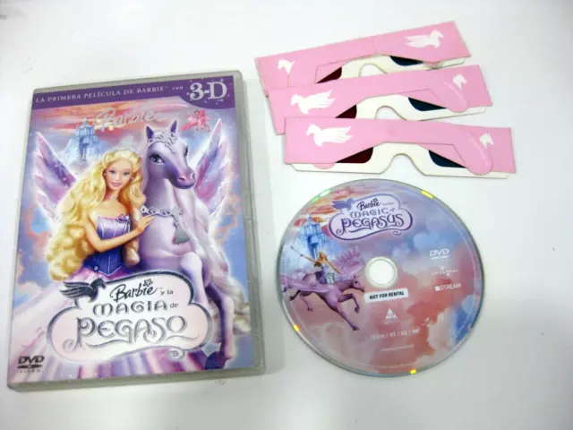 BARBIE Y LA Magic Of Pegasus 3D DVD Three Sunglasses 3D