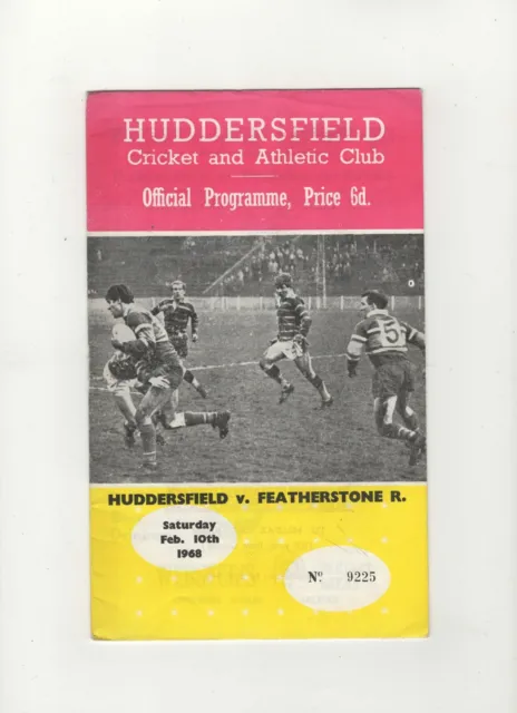 Huddersfield v Featherstone Rovers 1967-1968 Northern Rugby Football League