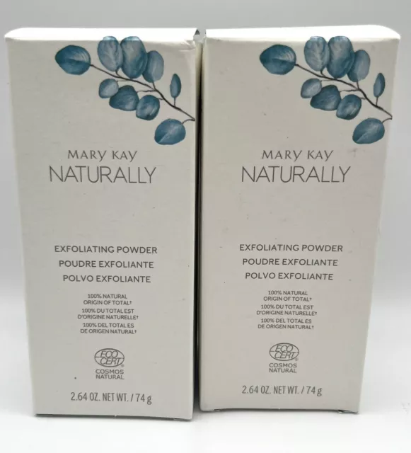 Juego de 2 polvos exfoliantes naturales Mary Kay 2,64 oz cada uno 100% naturales - nuevos