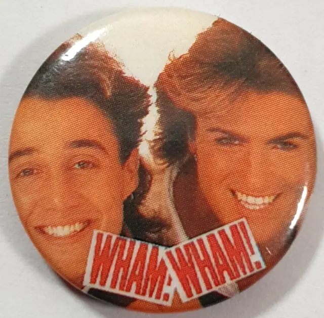 1980's Wham George Michael Pop Music Band Plastic/Tin Badge 25mm.