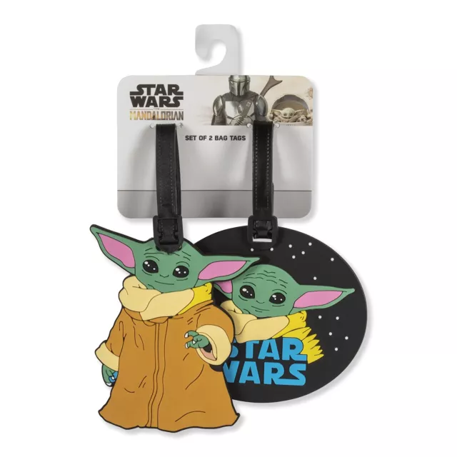 Disney Peers Hardy Star Wars Baby Yoda 2 Piece Luggage Tags
