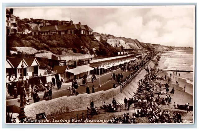 Boscombe England Postcard The Promenade Looking East c1920's RPPC Photo