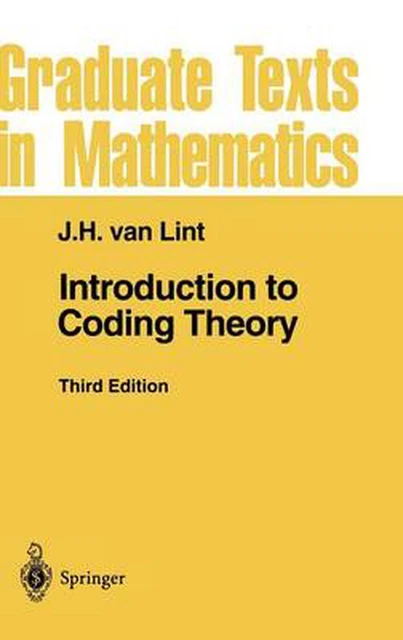 INTRODUCTION TO CODING Theory by J.H. Van Lint (English) Hardcover Book ...