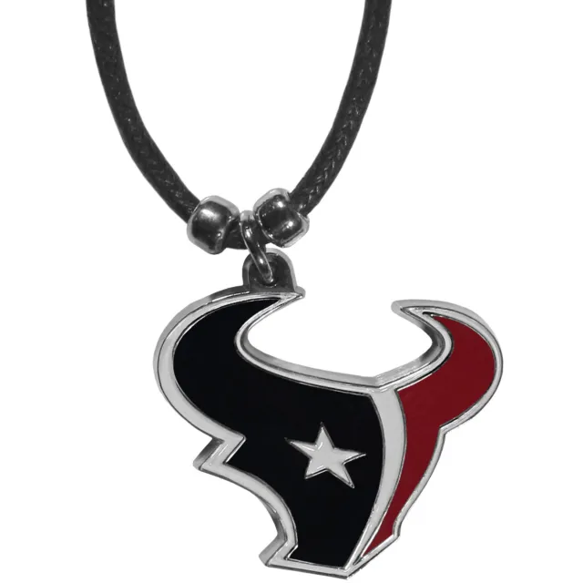 Houston Texans Cord Necklace with Logo Charm NFL Football Licensed Jewelry