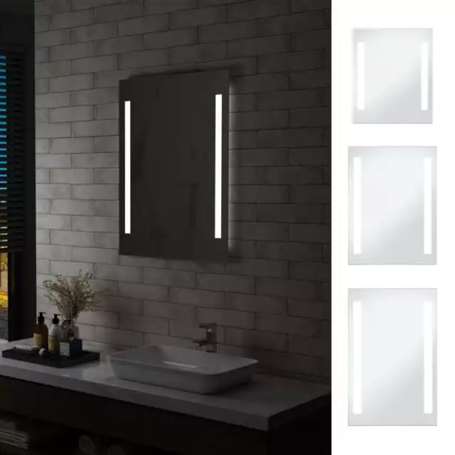 Espejo de Pared de Baño con LED Accesorio de Maquillaje para Hogar vidaXL