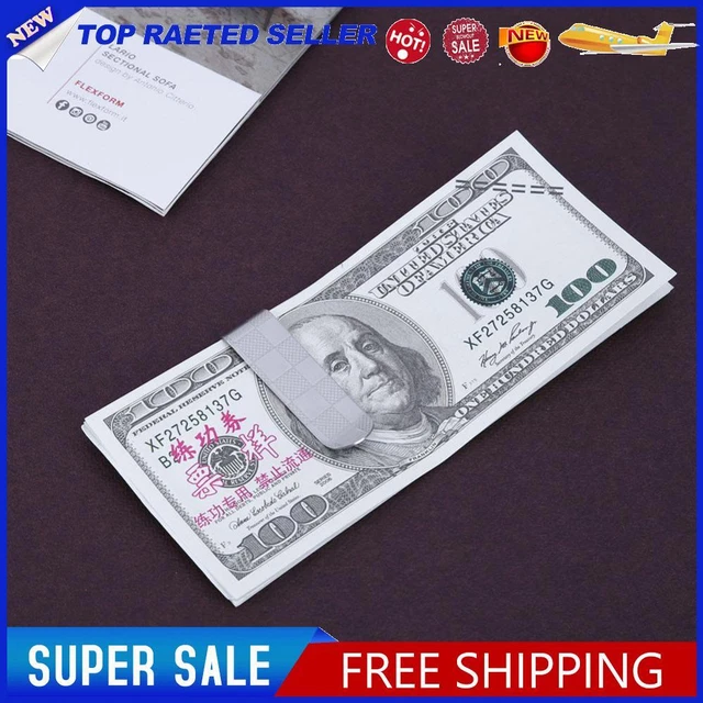 Stainless Steel Credit Money Clip Durable Plaid Purse Card Clip for Men Business