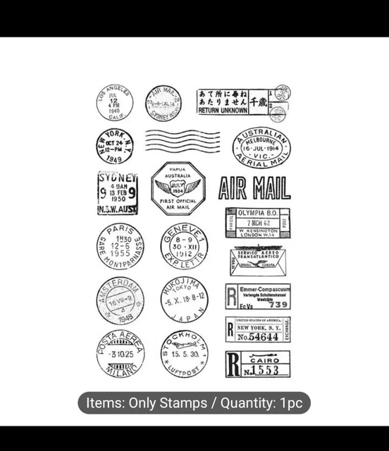 Silikon klar Etikett/Stempel Luftpost Stil für Scrapbooking Handwerk UK