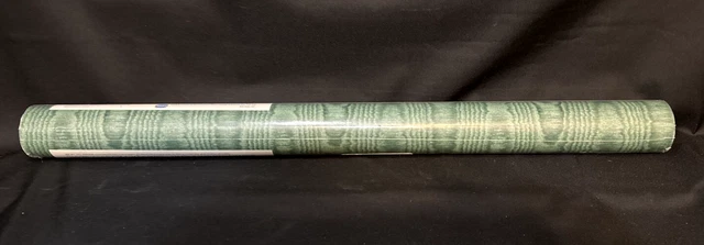 Vintage Sunworthy Pre-Pasted Vinyl Double Roll Wallpaper 1989 Green Woodgrain