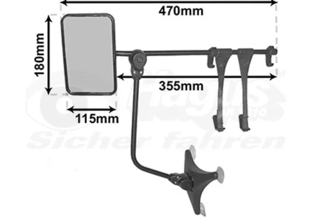 VAN WEZEL Außenspiegel * HAGUS * 6440 konvex langer Spiegelarm