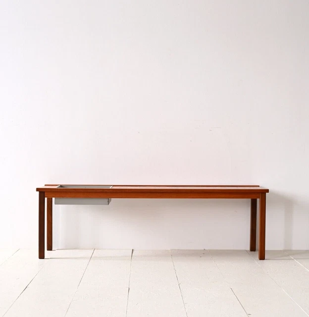 MidCentury Panca-portafiori vintage, design scandinavo vintage, 60s