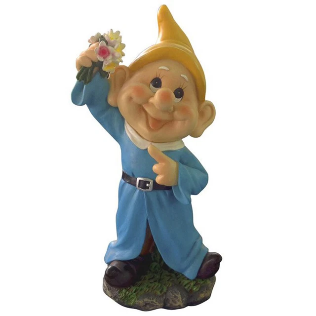 Statua Di Gnomo Divertente Da Giardino In Resina Dipinta A Mano