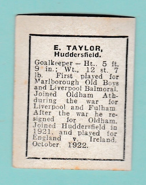 Huddersfield  F.c.  -  Footballer -  E. Taylor  -  D. C. Thomson  -  C 1930 2