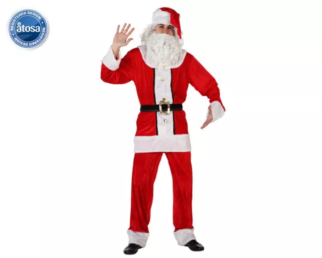 costume babbo natale uomo papa noel deluxe in vellutino