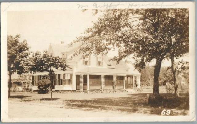 Home Residence House Harwich Port Ma. Rppc Real Photo Postcard C. 1918