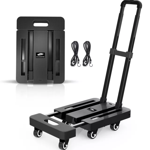 SPACEKEEPER Folding Hand Truck 227KGS Heavy Duty Platform Truck Utility Cart ...