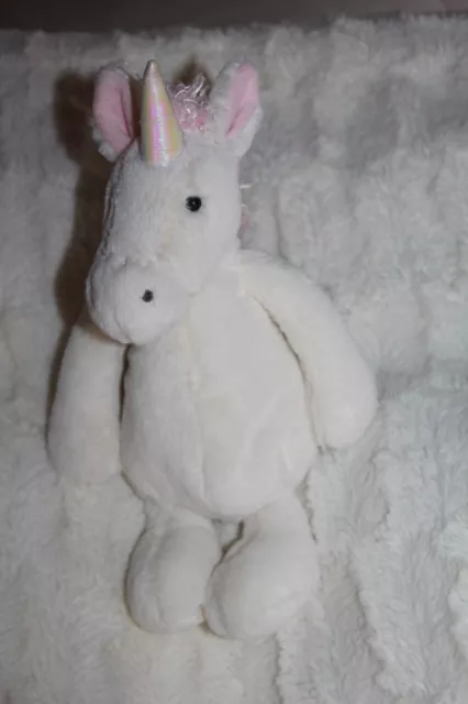 Doudou Peluche Jellycat Licorne Blanc Rose 28  Cm