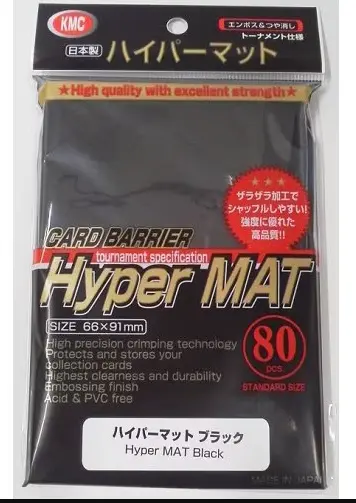 KMC Sleeve Card Barrier Hyper MAT Black MTG Pokemon 66x91mm 80Pcs