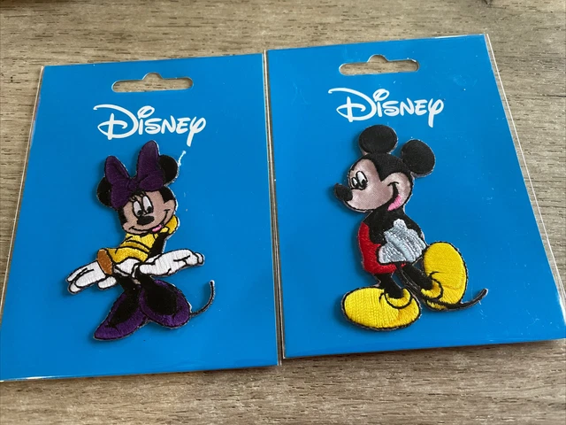 2 Disney Iron on Patches. Mickey & Minnie Mouse.