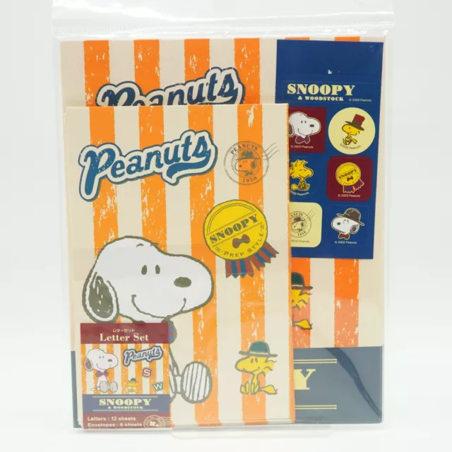 Peanuts Snoopy Letter Set C Made in JAPAN 12 Sheets+6 Envelopes+Sticker