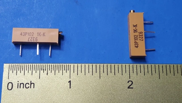 (2pcs) TRIMMER POTENTIOMETER ,43P102, SPECTROL, RESISTOR, 1 KOHM, 10% , 20 TURN