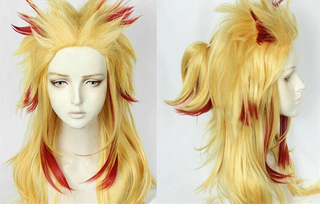Parrucca per costume cosplay Demon Slayer Kimetsu no Yaiba Rengoku Kyoujurou
