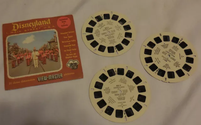 3 Reels Viewmaster reel Disneyland Main Street U S A California View-master