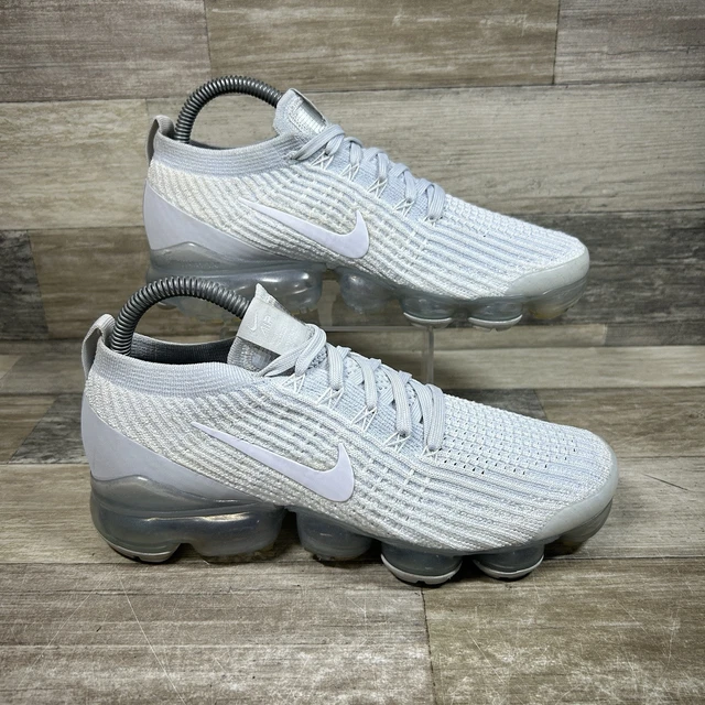 Nike Air Vapormax Flyknit 3 Shoes Women's 8 Pure Platinum Running AJ6910-100