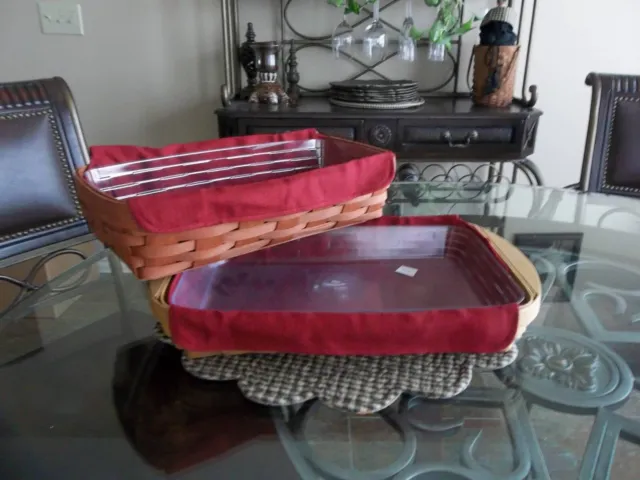 Longaberger Bread / Serving Tray basket FABRIC LINER ONLY - PAPRIKA RED - NEW