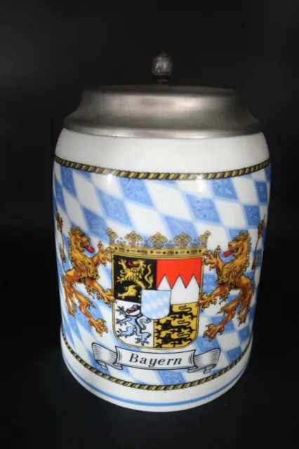 German Beer Lidded Stein
