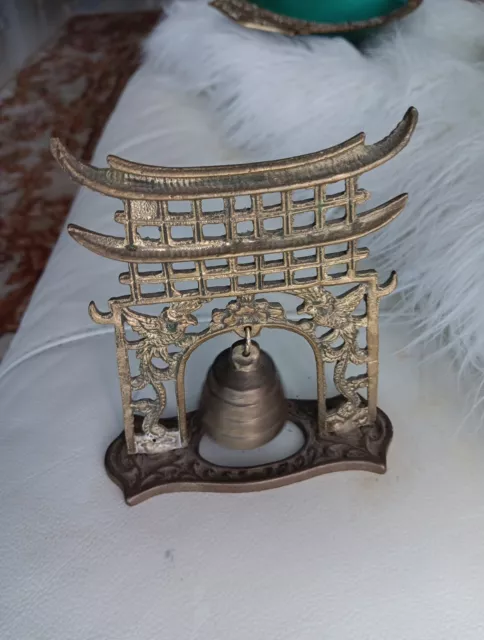 Asian Bronze,? Brass ?Very  Old  And  Unusual Vintage Bell 5X4,1/2