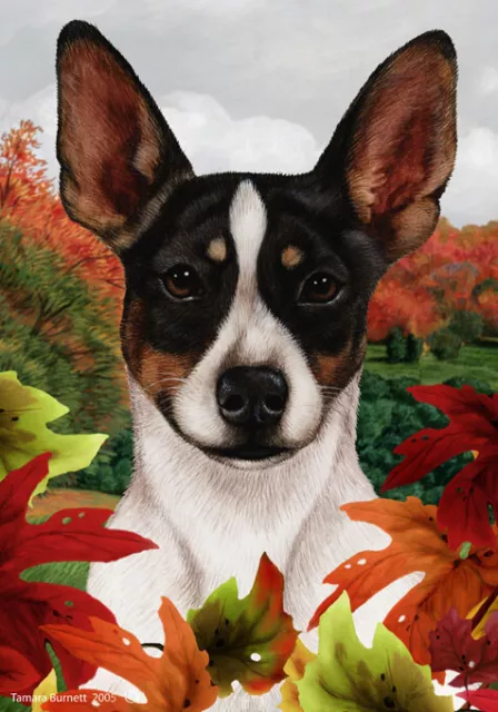 Fall Garden Flag (TB) - Tri Rat Terrier 133241