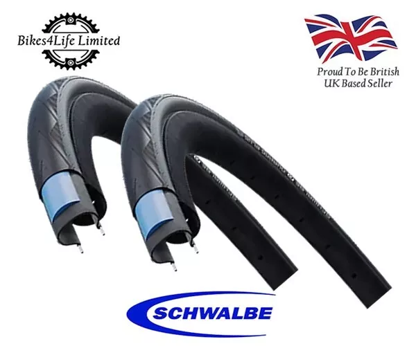 2 x Schwalbe Durano Plus 700 x 25c Cycle Tyre (25-622) All Black Wired