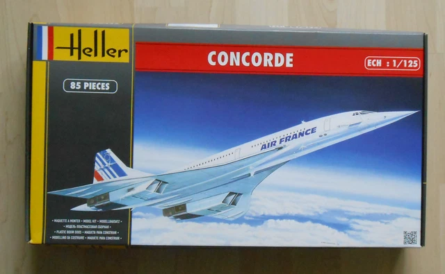 Maquette Avion Heller Concorde 1/125 – Boîte Vintage 1986 – Réf 80445 – Neuve