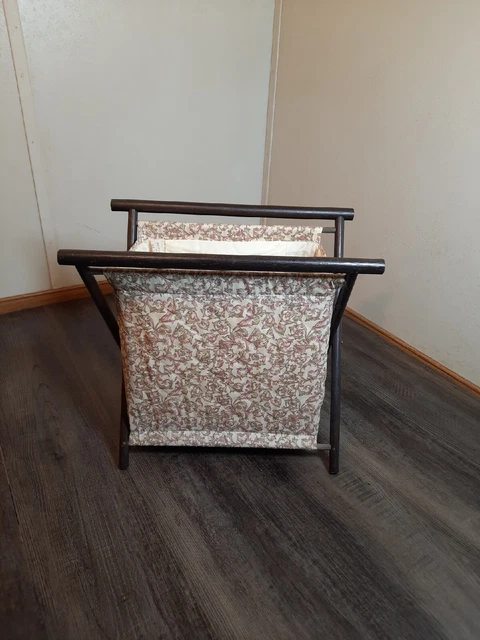 Vintage Wood Folding Frame Yarn Caddy Sewing Basket Holder Tote Vintage Wood Folding Frame Yarn Caddy Sewing Basket Holder Tote