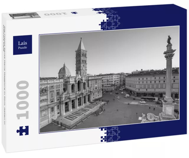 Lais Puzzle - Die Piazza Santa Maria Maggiore in Rom, Italien in schwarz weiß...