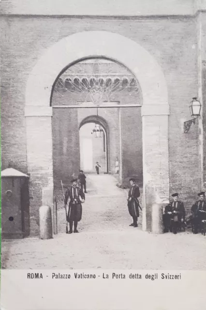 Cartolina - Roma - Palazzo Vaticano - La Porta detta degli Svizzeri - 1919