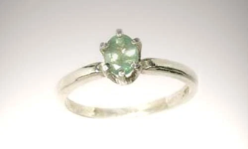 19th Siècle Ancien Gemme 1/3ct Chrysobéryl Ovale En Argent Argenté Bague